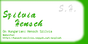 szilvia hensch business card